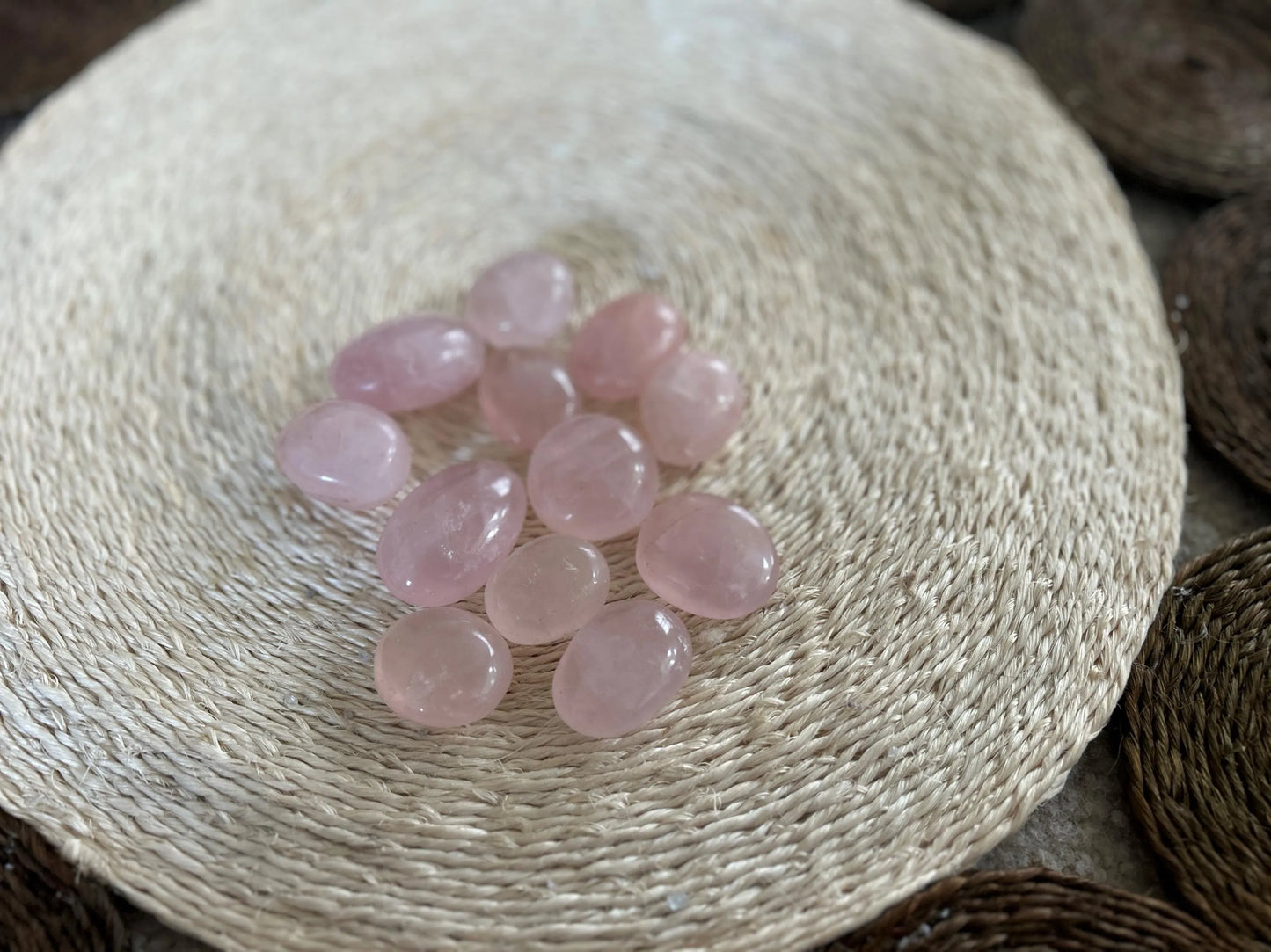 Madagascar Rose Quartz - Small Palm Stone