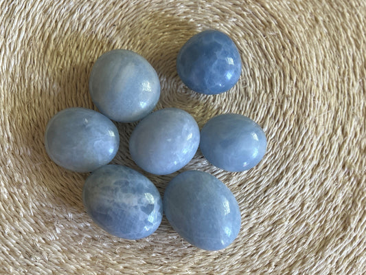 Blue Calcite Palm Stone