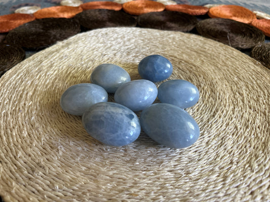 Blue Calcite Palm Stone