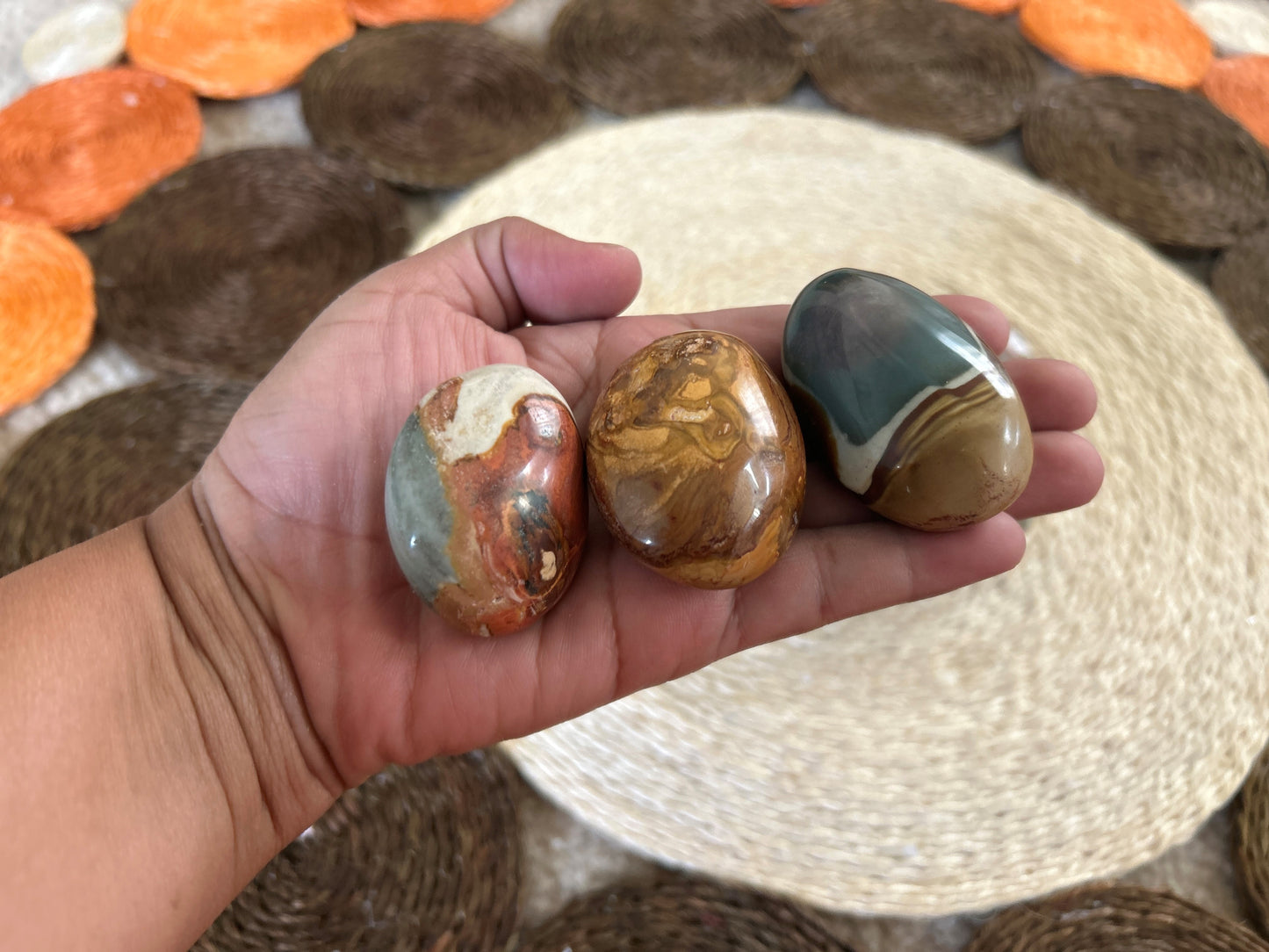 Polychrome Jasper Palm Stone