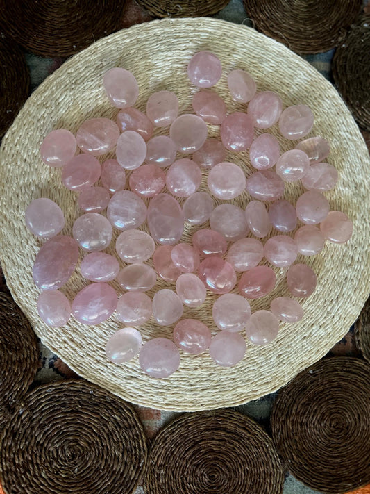 Madagascar Rose Quartz - Small Palm Stone