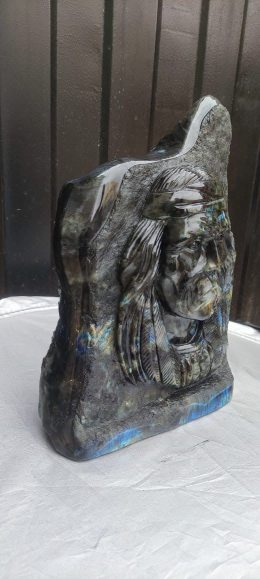 Native American in Madagascar labradorite