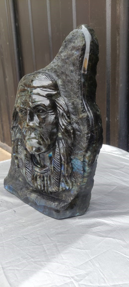 Native American in Madagascar labradorite